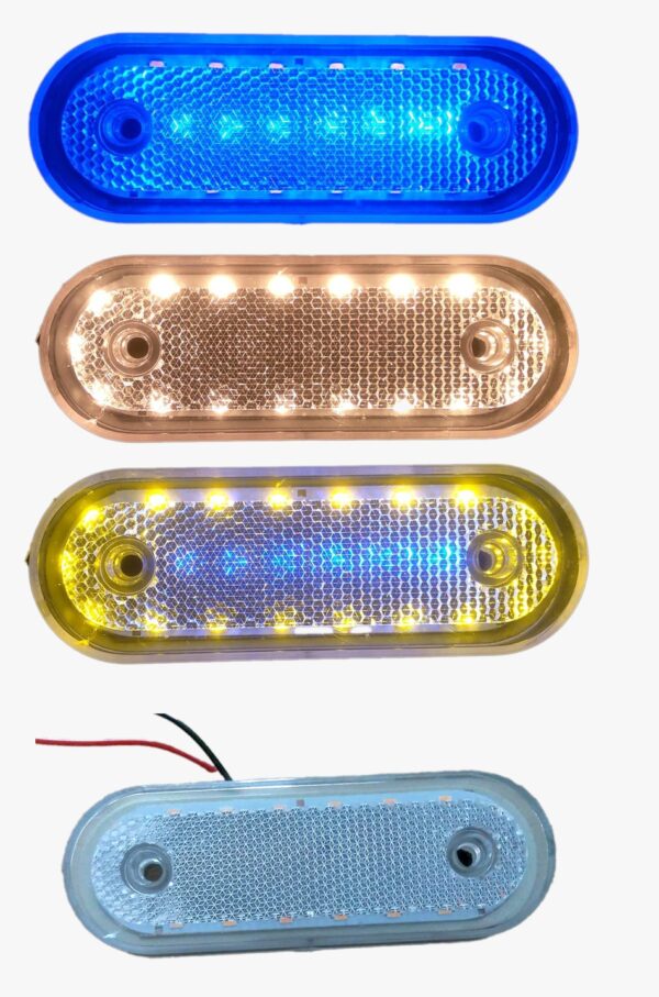 OVAL INDICATOR 12V YELLOW/BLUE